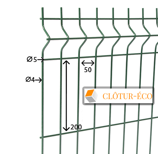 Acheter un panneau en grillage rigide pour clôture gamme professionnelle en  fils de diamètre 5x4mm pas cher à Marignane (13700) dans les  Bouches-du-Rhône (13) couleur gris antracite ou vert - STOCKCLOTURE